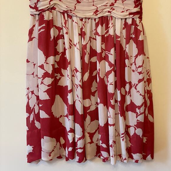 Talbots 14 fit & flare mini dress red white polyester business casual floral - Picture 3 of 7